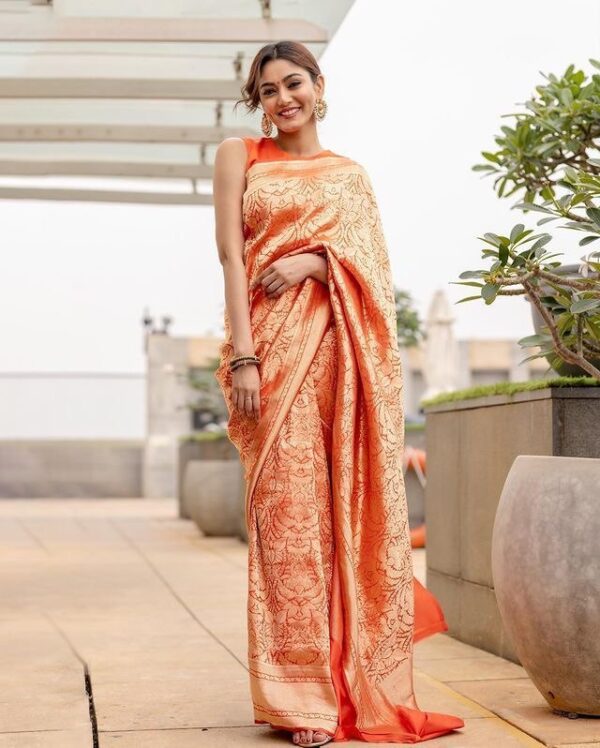 Wedding Kanjivaram Orange Saree