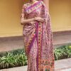 Silk Festival Wear Printed Purple Saree