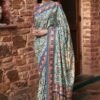 Stylish Festival Printed Grey Saree