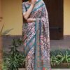 Printed Sky Blue Saree For Function wear