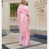 Stylish Wedding Linen Pink Saree