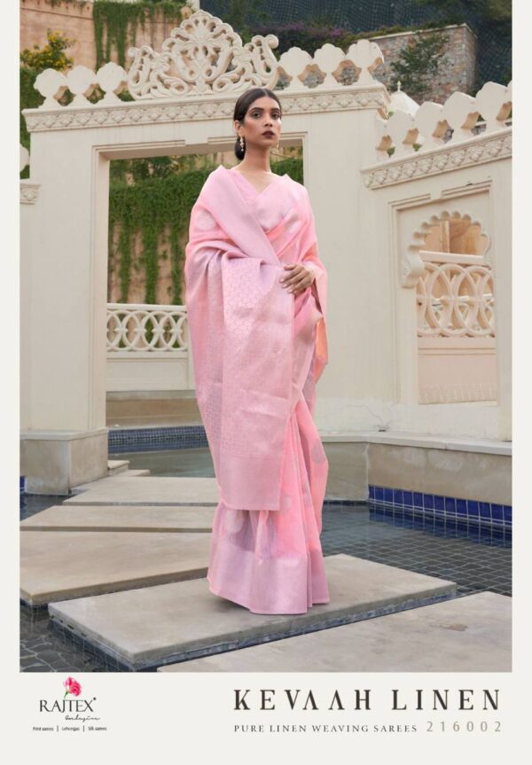 Stylish Wedding Linen Pink Saree