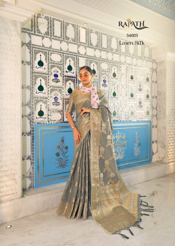 Grey Saree For Party Festival wear