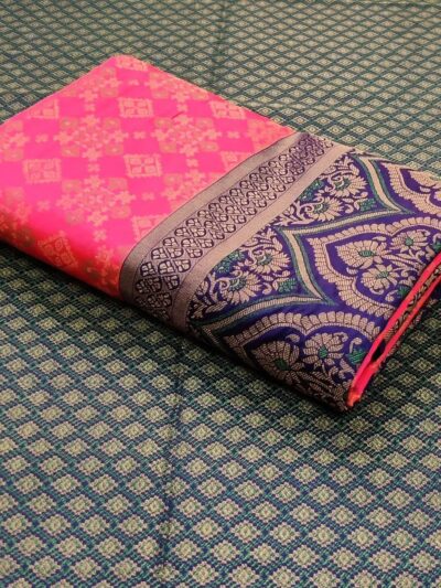 Traditional Banarasi Wedding Pink Saree