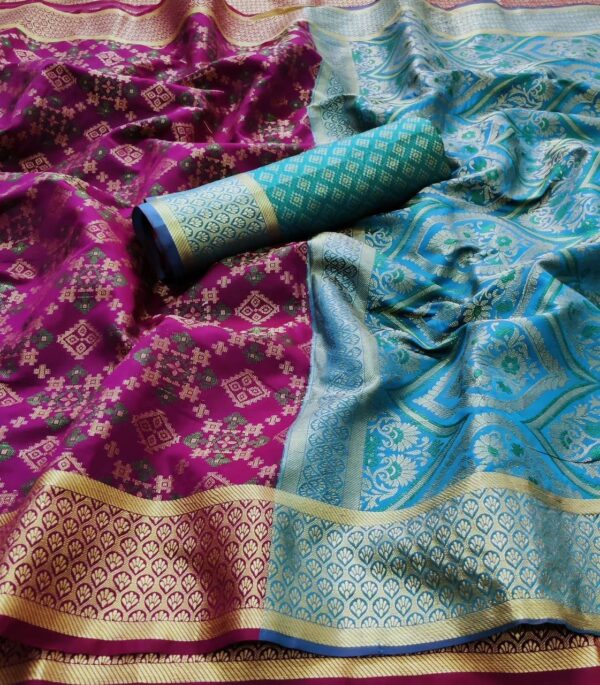 Purple Saree in Traditional Patola Design