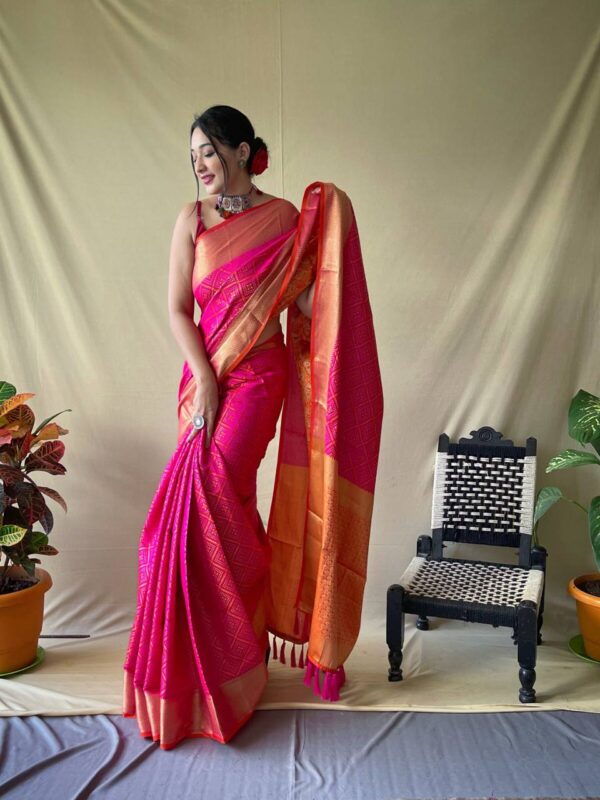 Traditional Wedding Banarasi Pink Saree