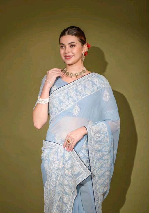 Sky Blue Saree