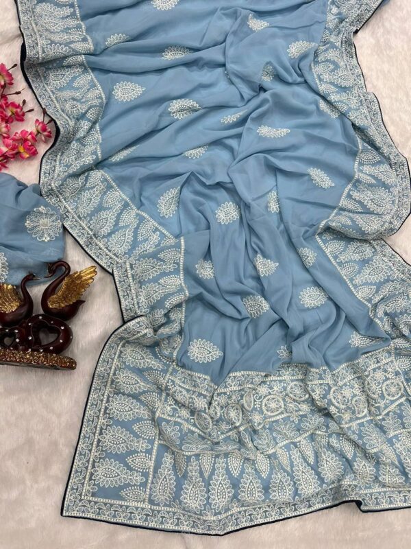 Sky Blue Saree