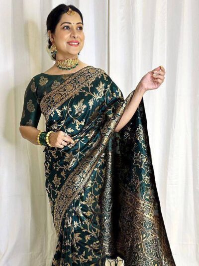 Wedding Designer Silk Green Saree