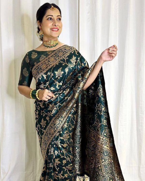 Wedding Designer Silk Green Saree