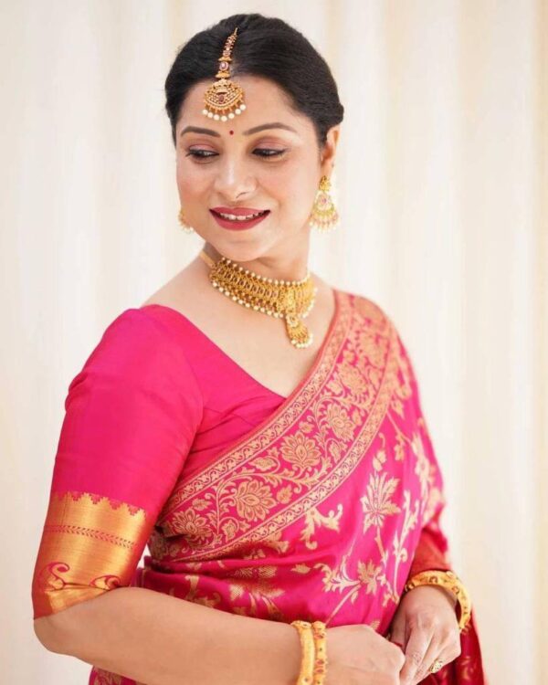 Traditional Wedding Silk Pink Saree