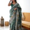 Fancy Women Silk Designer Green Saree