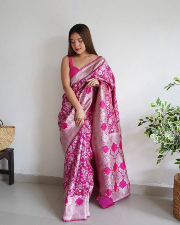 Wedding Stylish Designer Pink Saree