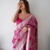 Wedding Stylish Designer Pink Saree