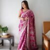 Wedding Stylish Designer Pink Saree