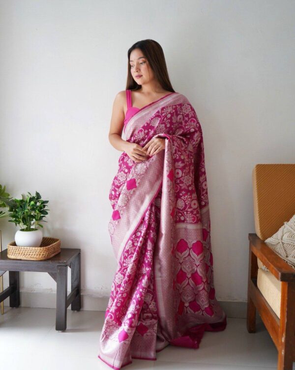 Wedding Stylish Designer Pink Saree