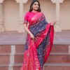 Indian Patola Design Silk Blue Saree