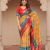 Patola Yellow Saree with Red Border