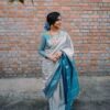 Party Wear Stylish Silk Grey Saree