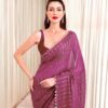 Fancy Festival wear Sequence Purple Saree