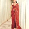 Wedding Party Red Saree in Sequence