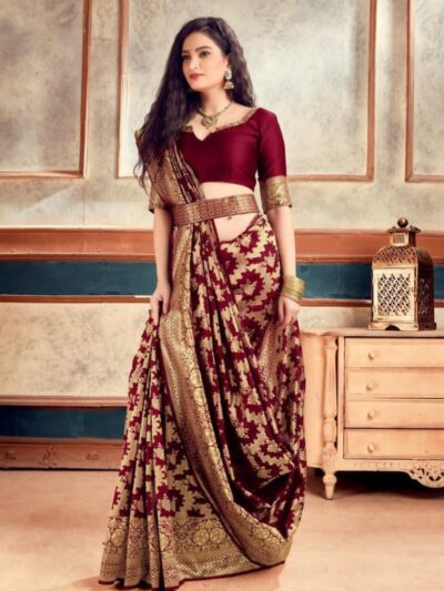 Maroon Saree