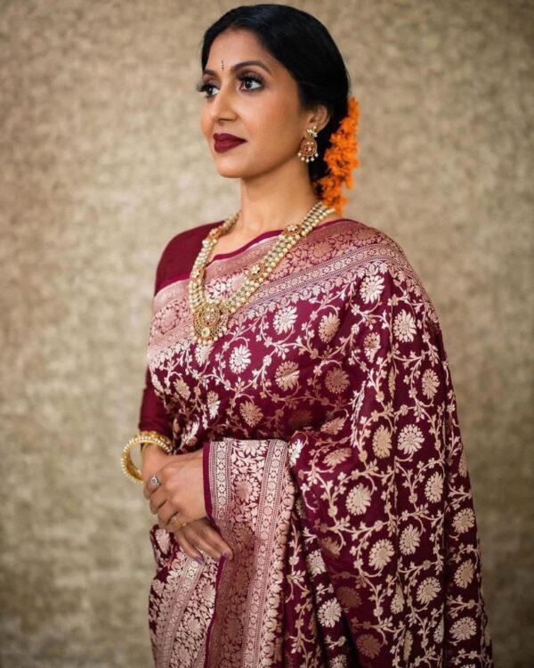 Maroon Wedding Saree