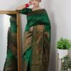 green saree silk