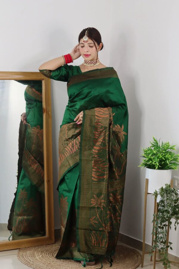 green saree silk