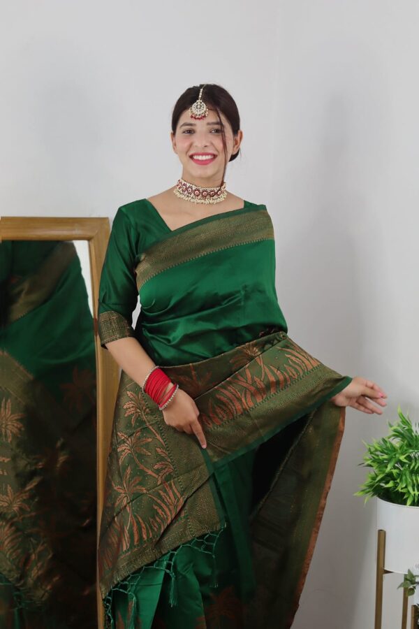 green saree silk