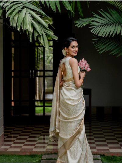 White Festival Wear Saree