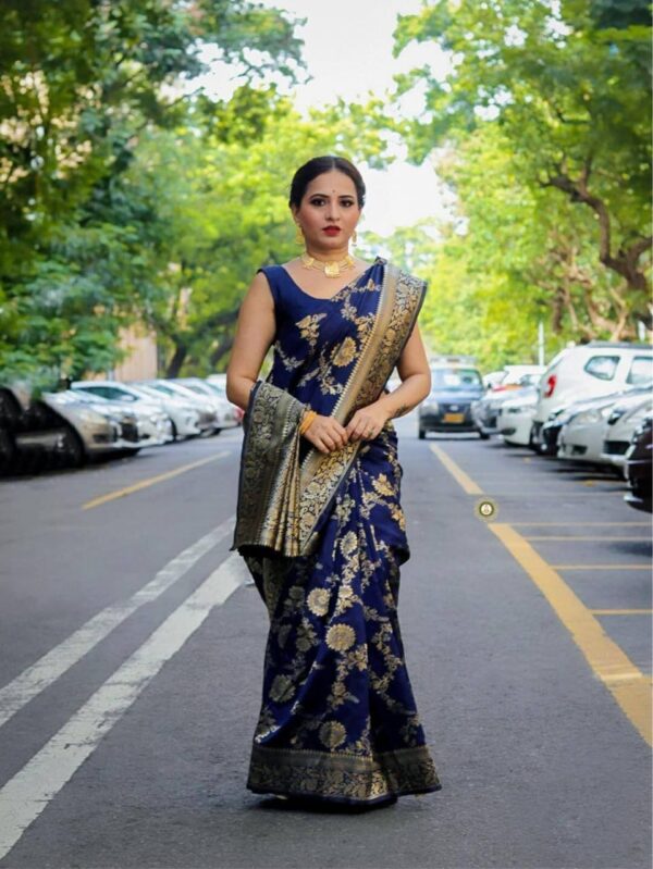 Blue Online Saree