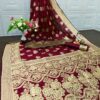 Red Maroon Saree