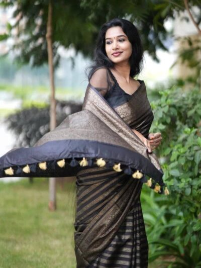 Black Designer Saree