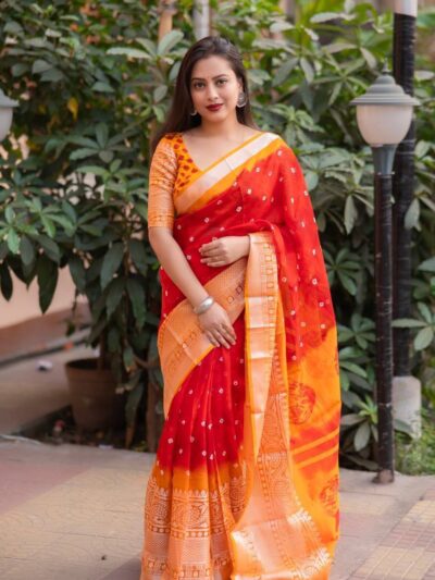 Festival Wear Wedding Silk Red Saree