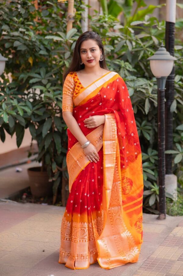 Festival Wear Wedding Silk Red Saree