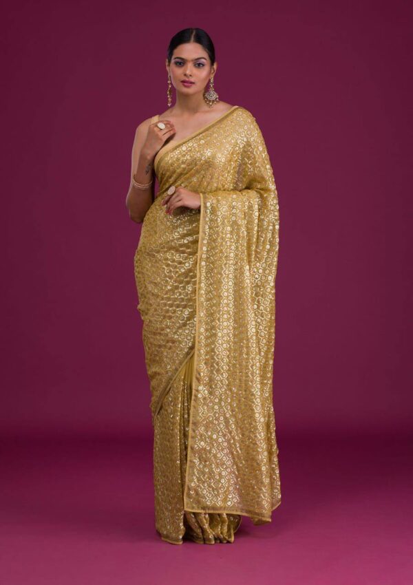 Wedding Festival Sequence Yellow Saree