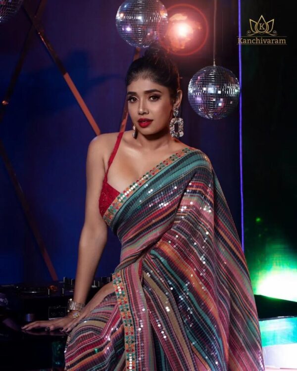 Sequence Stylish Wedding Multi Saree