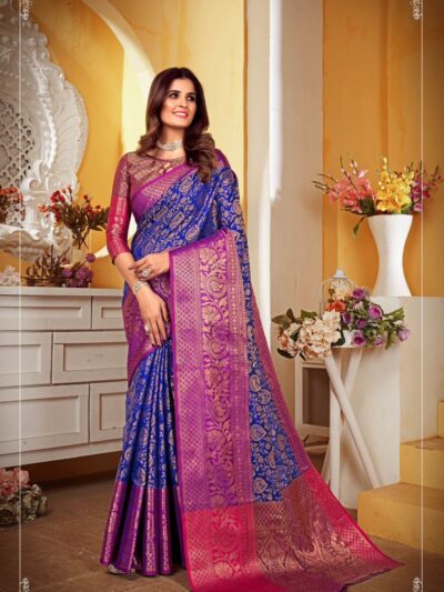 Silk Designer Wedding Banarasi Blue Saree