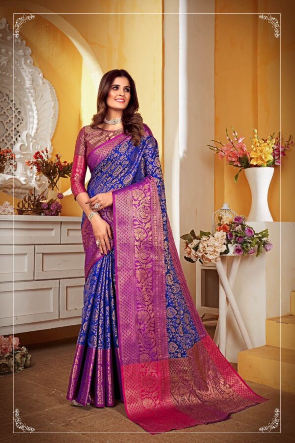 Silk Designer Wedding Banarasi Blue Saree