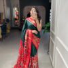 Traditional Patola Silk Border Green Saree