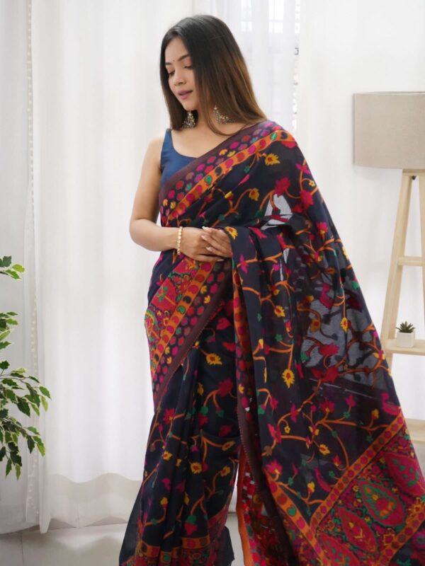 Wedding Silk Border Blue Saree