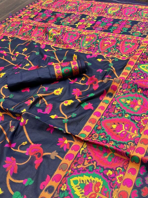 Wedding Silk Border Blue Saree