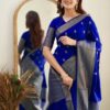 Formal Traditional Banarasi Blue Saree