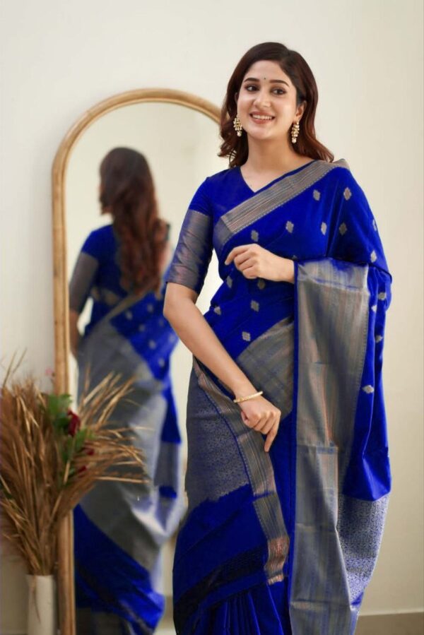 Formal Traditional Banarasi Blue Saree