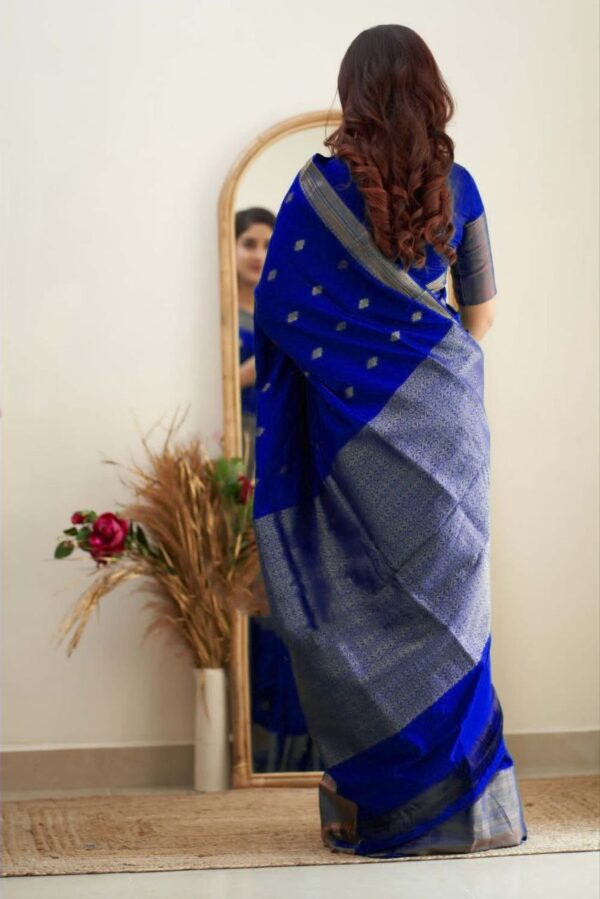 Formal Traditional Banarasi Blue Saree