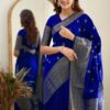 Formal Traditional Banarasi Blue Saree
