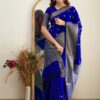 Formal Traditional Banarasi Blue Saree