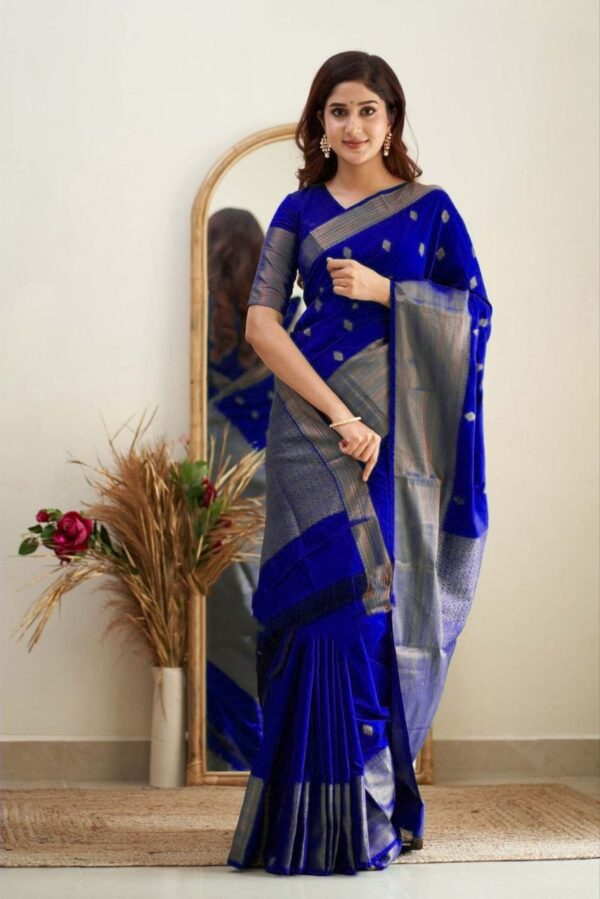 Formal Traditional Banarasi Blue Saree