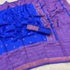Formal Traditional Banarasi Blue Saree